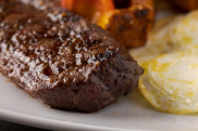 a mixture of steak and eggs