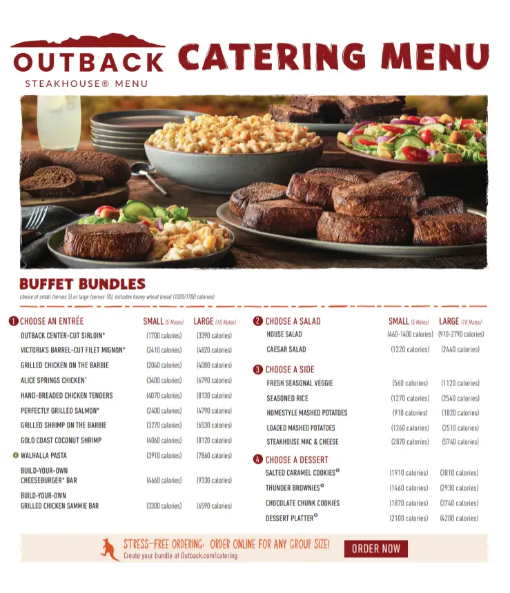 Outback Catering Full Menu
